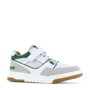 leren sneakers wit/groen