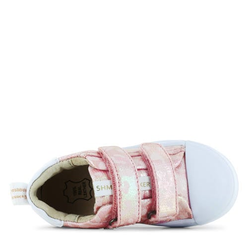 Shoesme leren sneakers roze metallic Meisjes Microvezel Panterprint