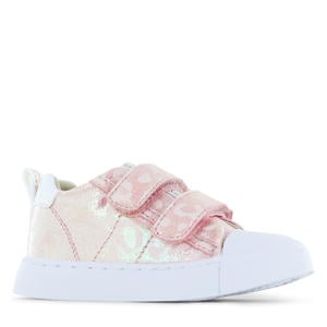 leren sneakers roze metallic
