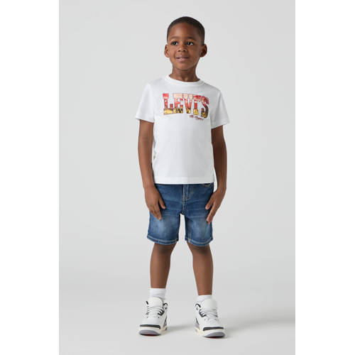 Levi's Kids slim bermuda short medium blue denim Korte broek Blauw Jongens Katoen