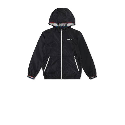 Levi's Kids tussenjas zwart Jongens Polyester Capuchon Logo
