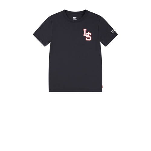 Levi's Kids T-shirt zwart Jongens Katoen Ronde hals Tekst