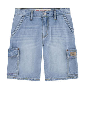 relaxed cargo short light blue denim