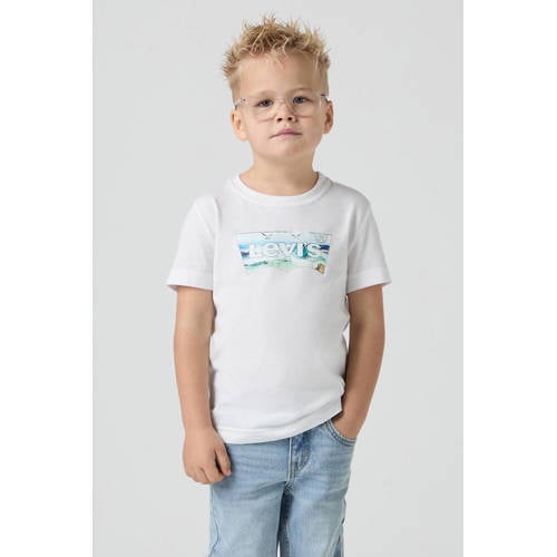 Levi's Kids T-shirt wit Jongens Katoen Ronde hals Logo