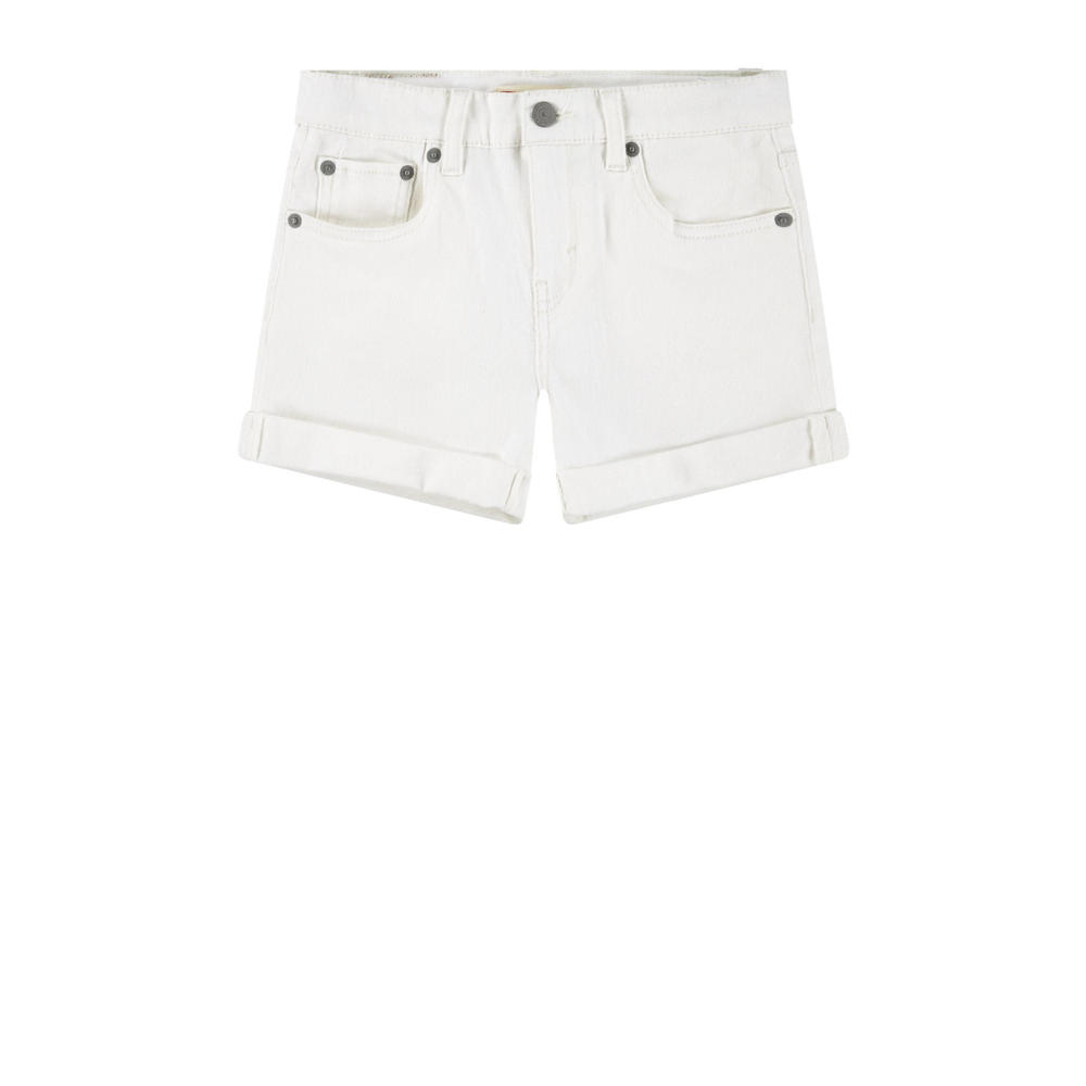 Witte meisjes Levi's Kids skinny short van katoen met regular waist, rits- en knoopsluiting en effen