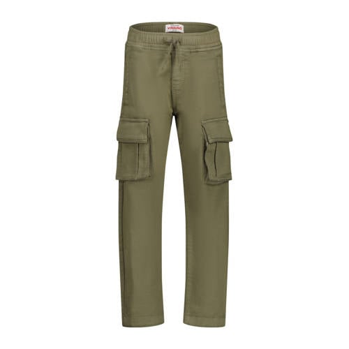 Vingino loose cargobroek groen Jongens Katoen Effen