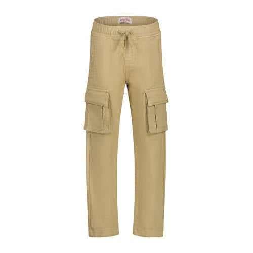 Vingino loose cargobroek beige Jongens Katoen Effen