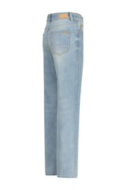 thumbnail: Light blue denim meisjes Vingino straight leg van denim met regular waist, rits- en knoopsluiting en effen