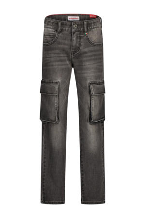 straight leg cargo jeans black denim