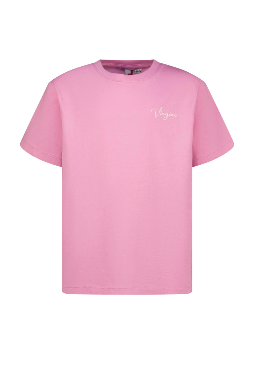 Roze meisjes Vingino T-shirt van katoen met backprint, korte mouwen en ronde hals