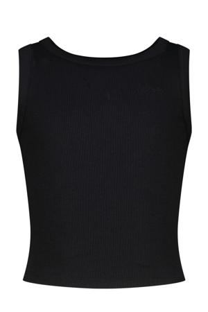 mouwloze top zwart