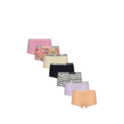 Vingino short - set van 7 zachtoranje/multicolor Slip Meisjes Stretchkatoen