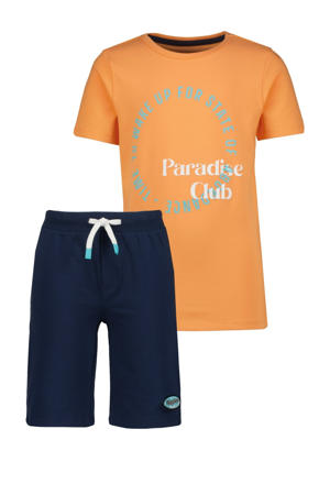   shortama oranje/donkerblauw