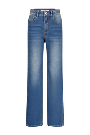 straight leg jeans medium blue denim