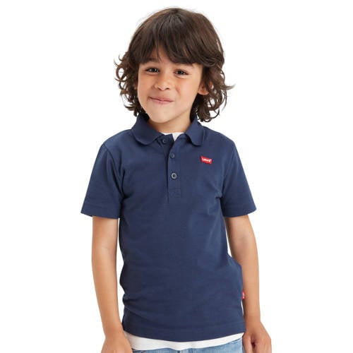 Levi's Kids polo donkerblauw Jongens Katoen Polokraag Effen - maat 128 afbeelding