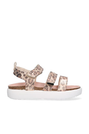   sandalen met panterprint beige/