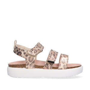 sandalen met panterprint beige/
