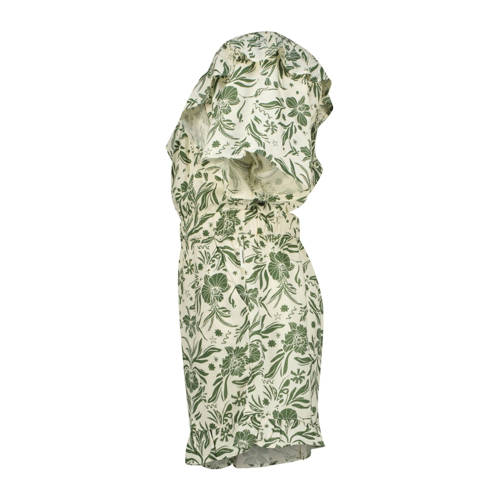 Vingino playsuit groen Meisjes Viscose Vierkante hals Bloemen