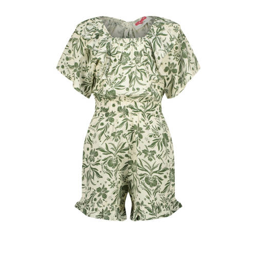 Vingino playsuit groen Meisjes Viscose Vierkante hals Bloemen