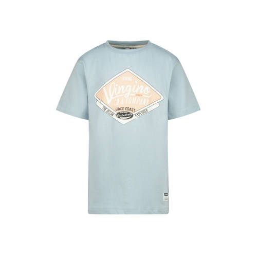 Vingino T-shirt lichtblauw Jongens Katoen Ronde hals Logo - maat 140 afbeelding