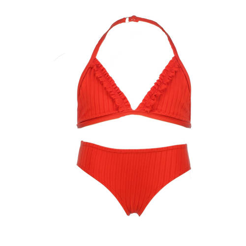 Vingino halterbikini Zolira rood Meisjes Polyester Effen - maat 104 afbeelding