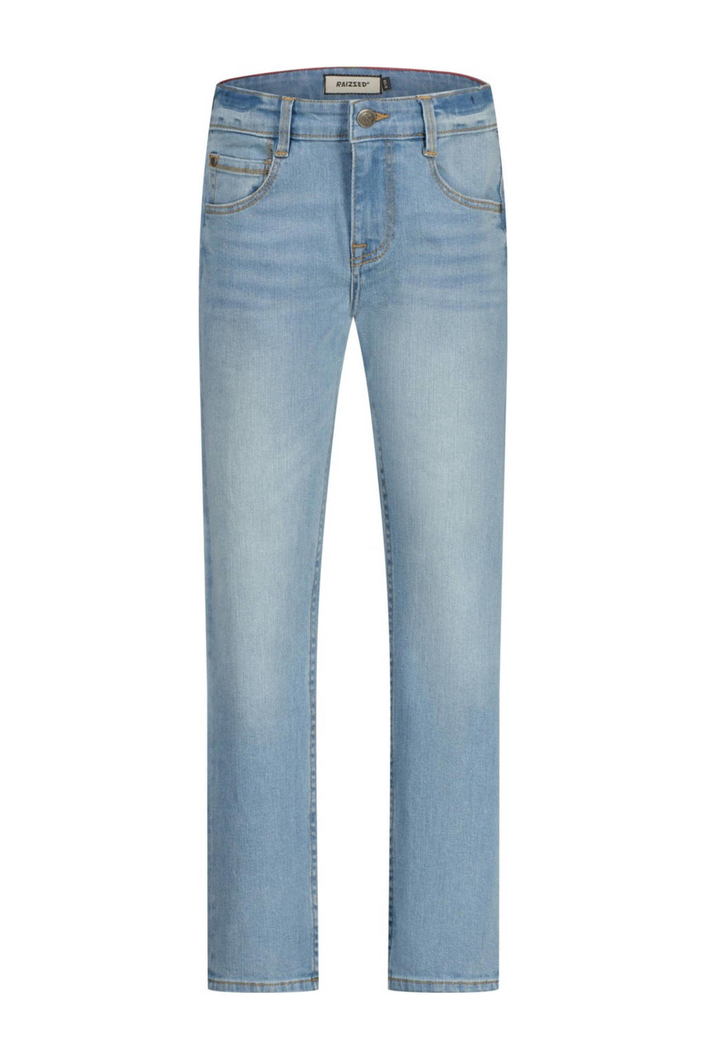 Light blue denim jongens Raizzed regular waist regular fit jeans van denim met rits- en knoopsluiting en effen