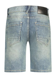 thumbnail: Light blue denim jongens Raizzed regular short van denim met rits- en knoopsluiting en effen