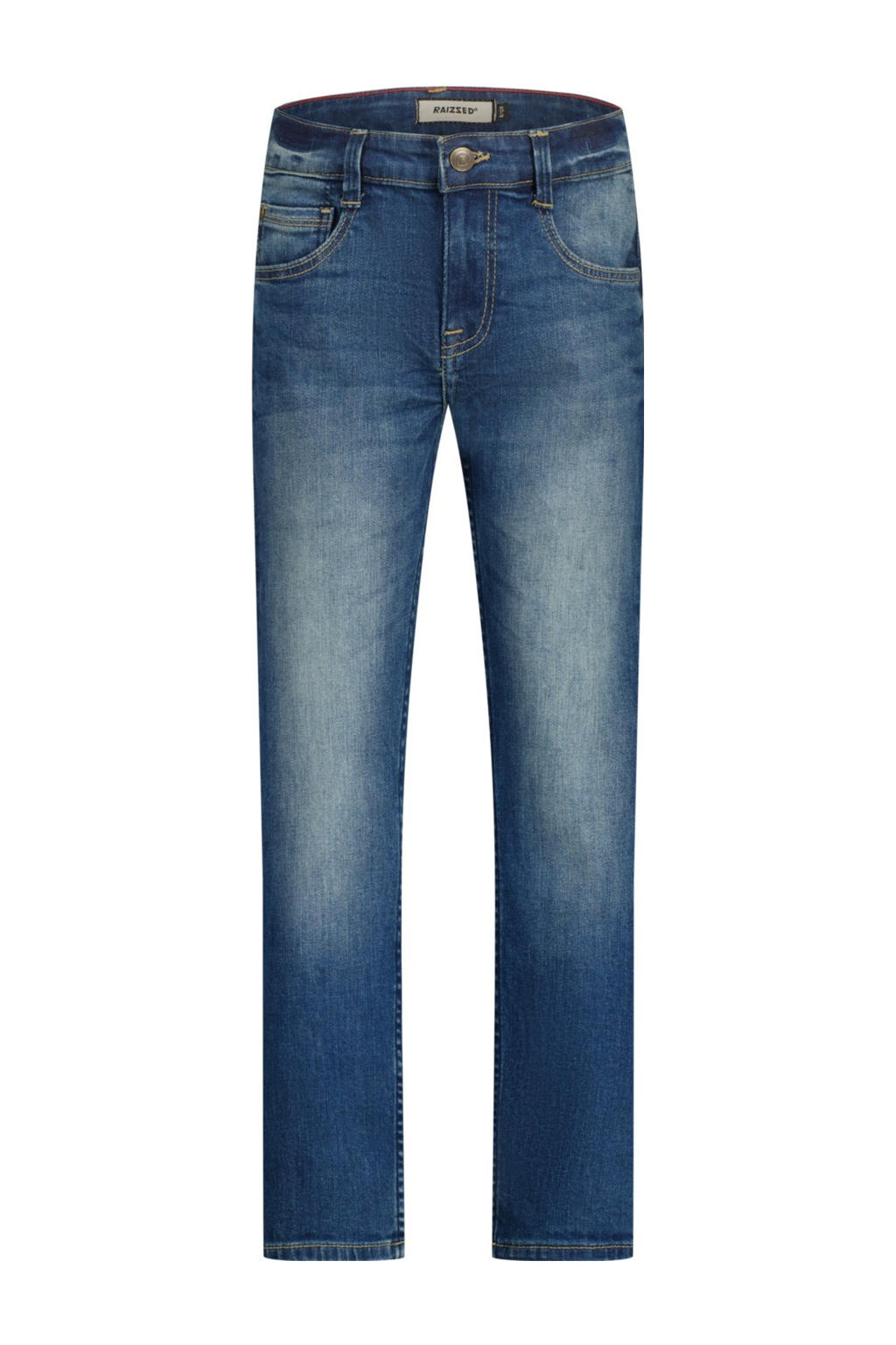 Medium blue denim jongens Raizzed regular waist regular fit jeans van denim met rits- en knoopsluiting en effen