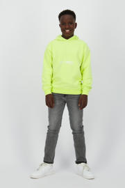 thumbnail: Limegroene jongens Raizzed hoodie van sweat materiaal met printopdruk, lange mouwen, capuchon en geribde boorden