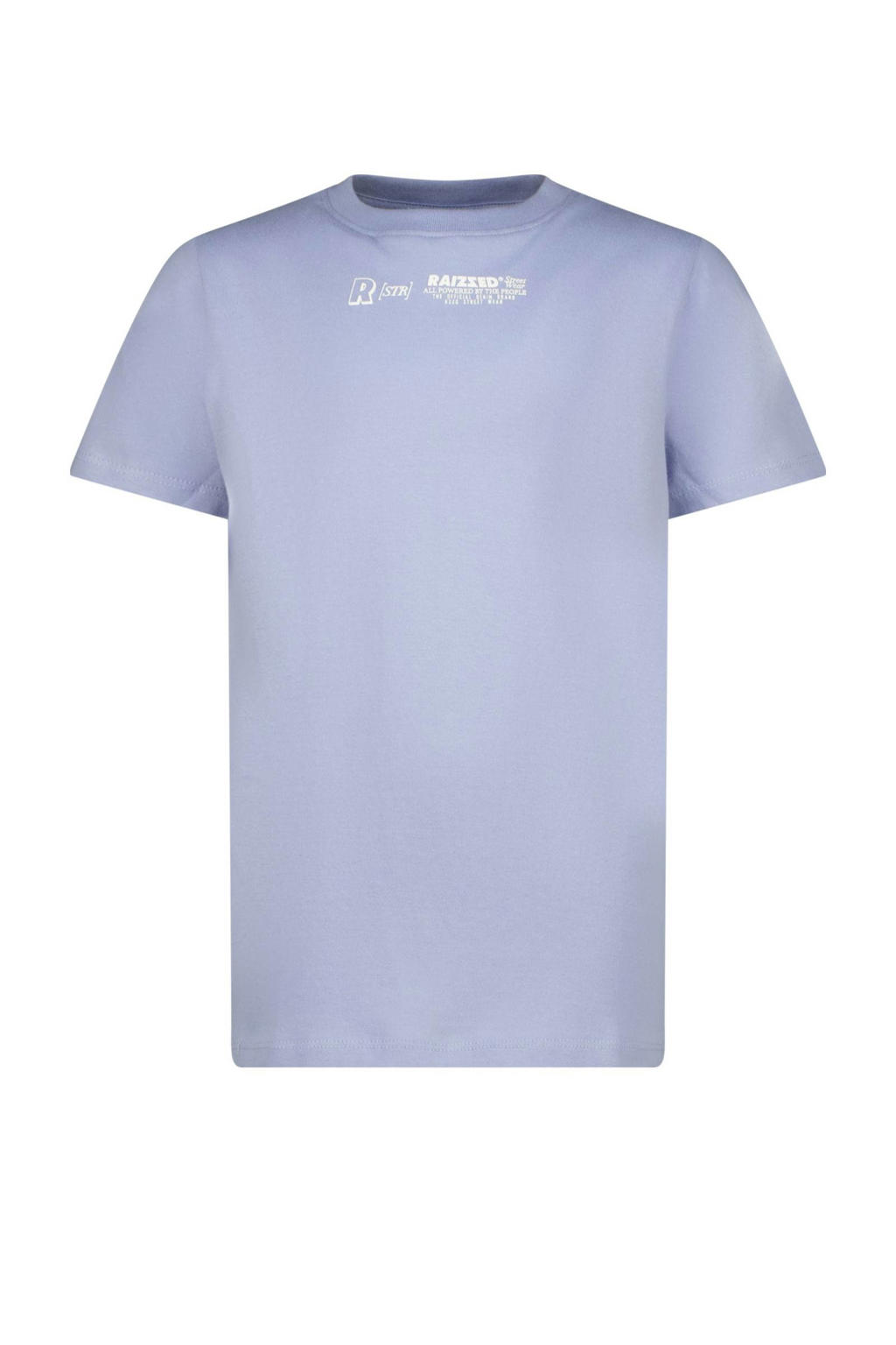 Lichtblauwe jongens Raizzed T-shirt van katoen met printopdruk, korte mouwen en ronde hals