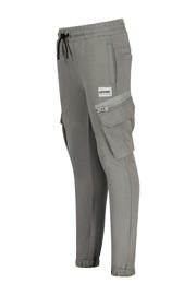 thumbnail: Grijze jongens Raizzed relaxed cargo broek van sweat materiaal met regular waist, elastische tailleband met koord en logo dessin