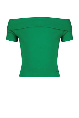 off shoulder top groen