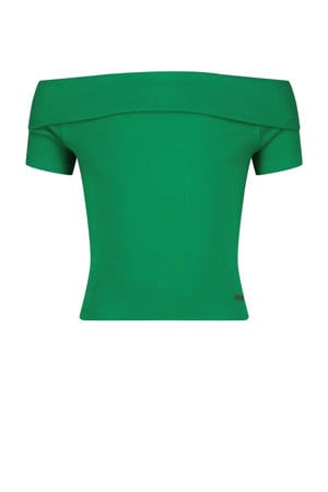 off shoulder top groen