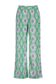 thumbnail: Groen en paarse meisjes Raizzed loose casual broek van viscose met regular waist en elastische tailleband