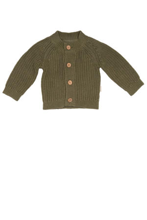 vest olijfgroen grof gebreid