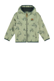 thumbnail: Groene jongens Stains&Stories tussenjas van polyester met lange mouwen, capuchon en ritssluiting