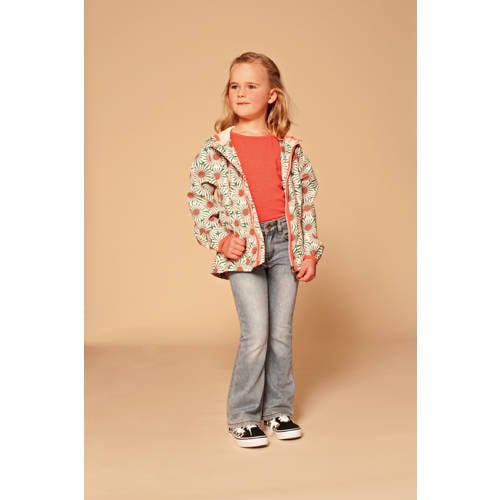 Stains&Stories tussenjas groen Meisjes Polyester Capuchon All over print