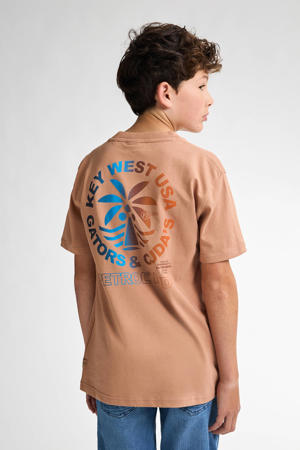 T-shirt met backprint oranje