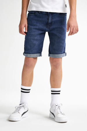 denim short dark blue denim