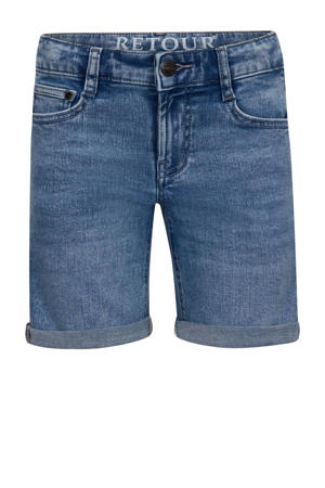 straight denim short light blue denim