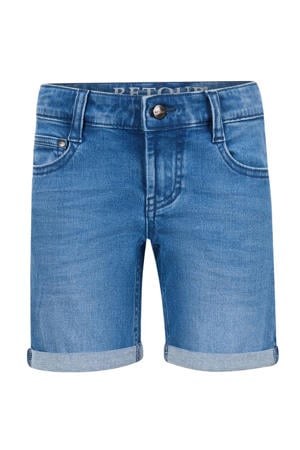 straight denim short light blue denim