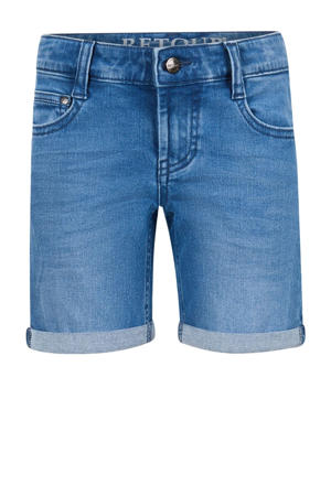 straight denim short light blue denim