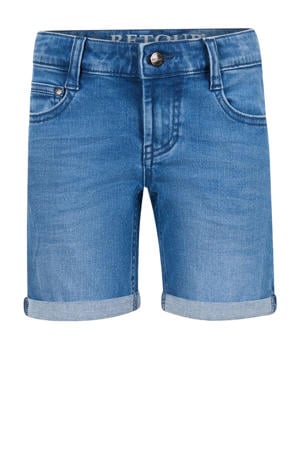 straight denim short light blue denim