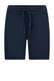 thumbnail: Donkerblauwe jongens Retour Jeans straight sweatshort met elastische tailleband met koord en effen