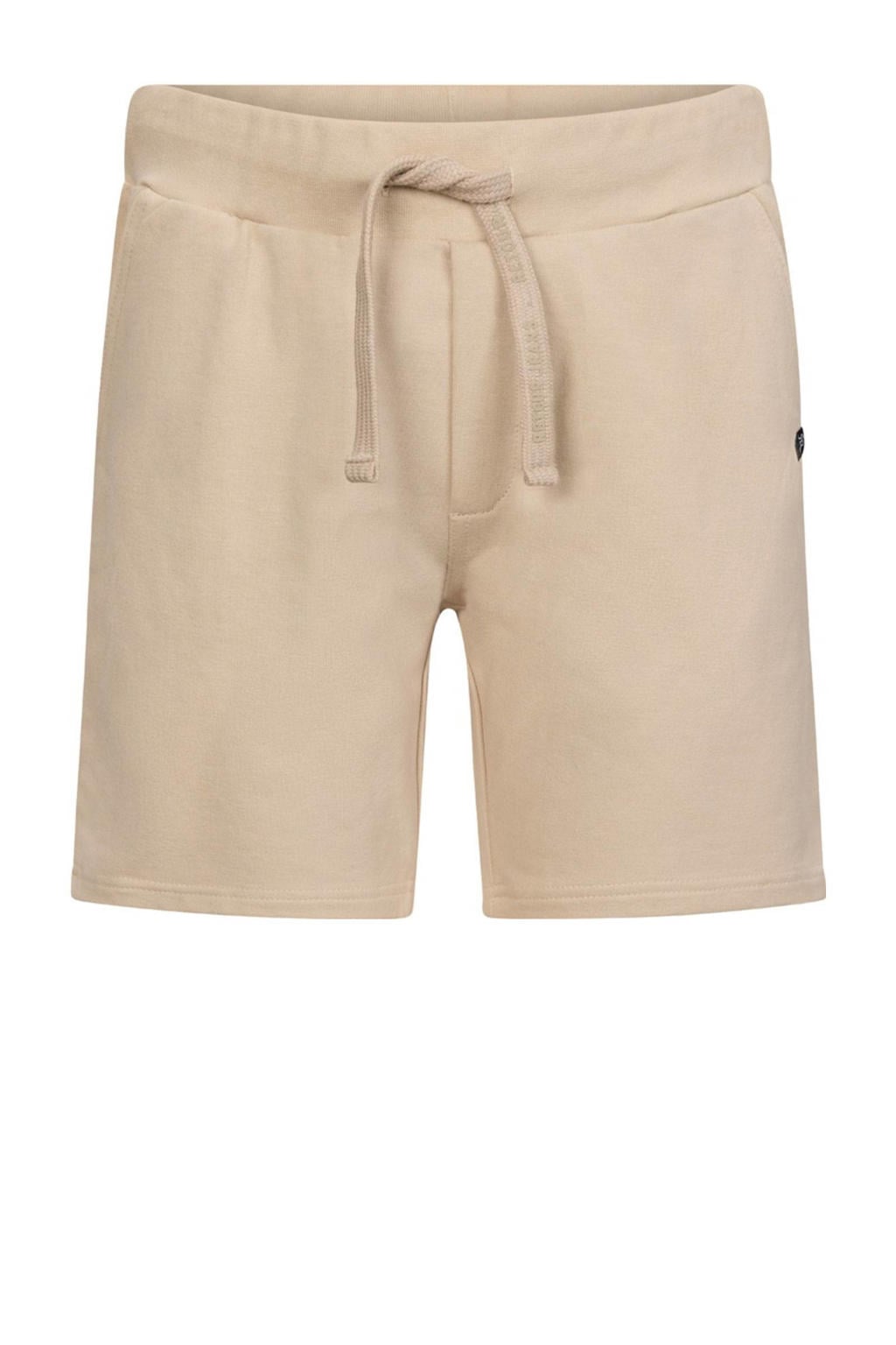 Beige jongens Retour Jeans straight sweatshort met regular waist en effen