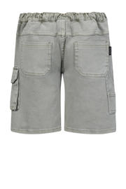 thumbnail: Groene jongens Retour Jeans relaxed cargo short van stretchdenim met rits- en knoopsluiting en effen