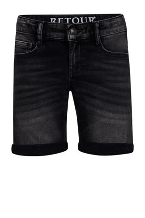 straight denim short grey denim