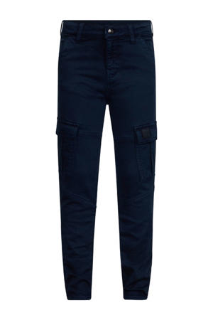 tapered cargo broek donkerblauw
