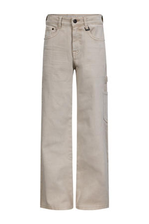relaxed wide leg jeans beige