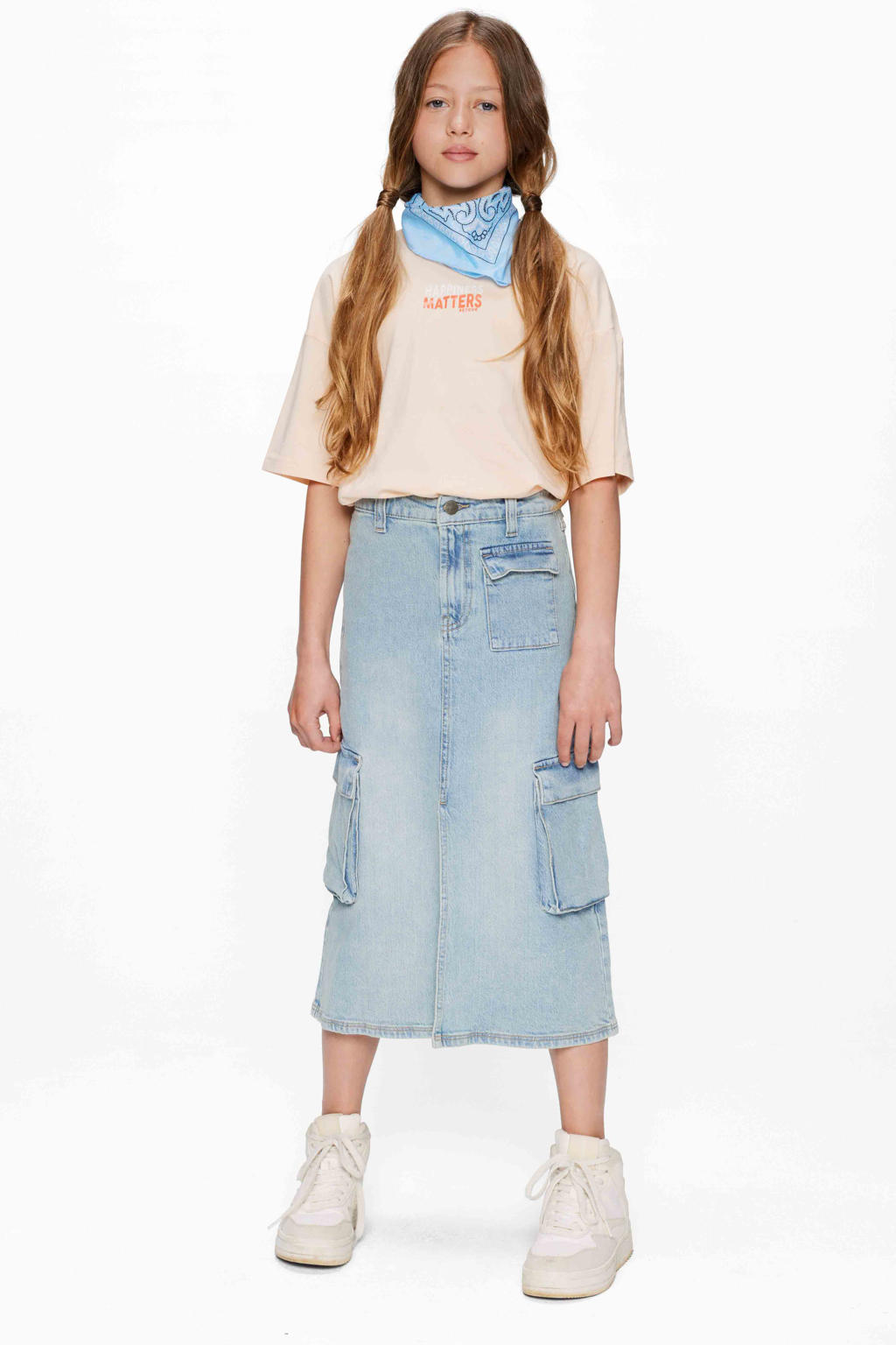Retour Jeans denim spijkerrok light blue denim